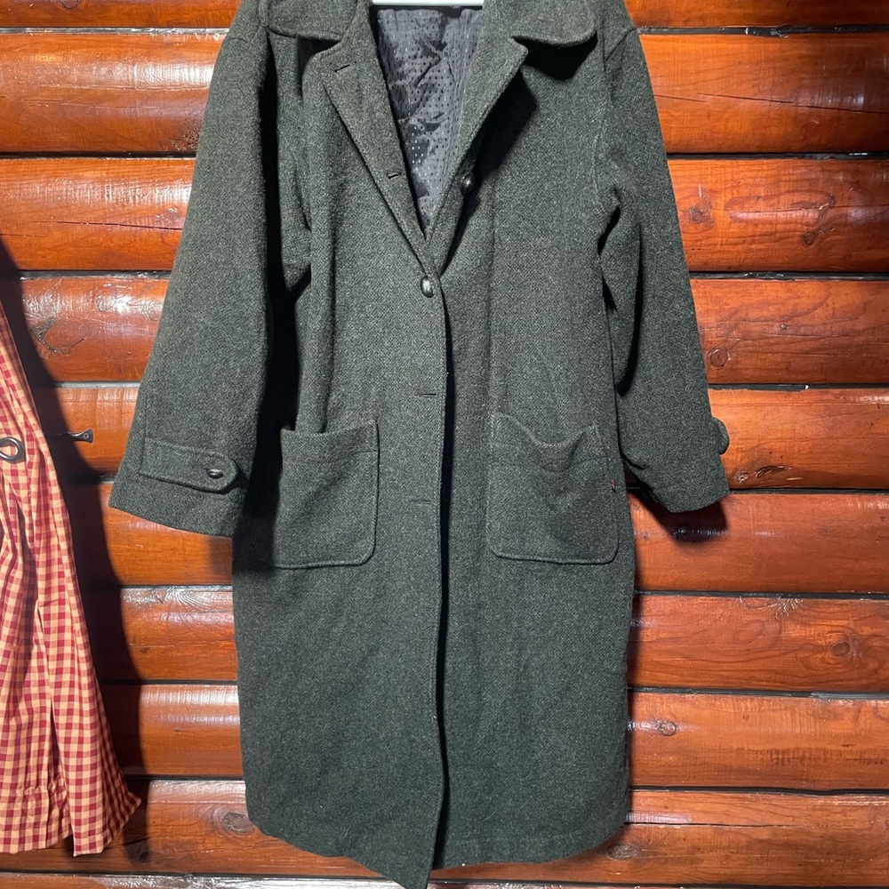 Woolrich Single-Breasted long Wool Blend Coat